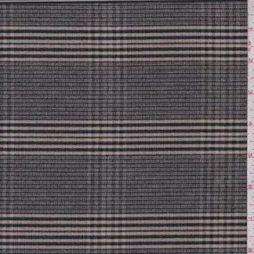 1 YD PC-Camel/Black Plaid Flannel Jacketing Fabric