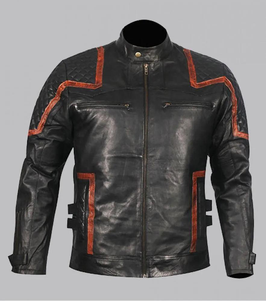 101 Vintage Distressed Motor Biker Real Leather Jacket