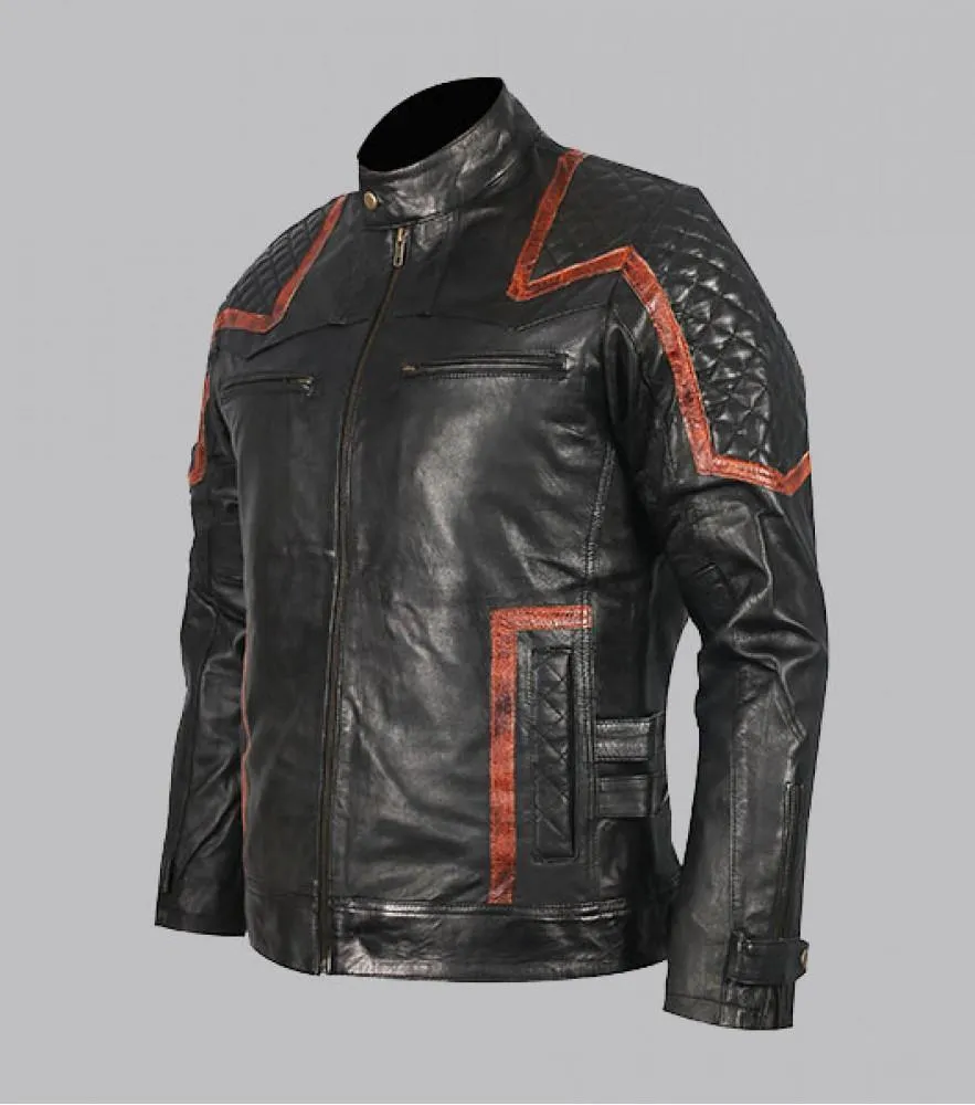 101 Vintage Distressed Motor Biker Real Leather Jacket