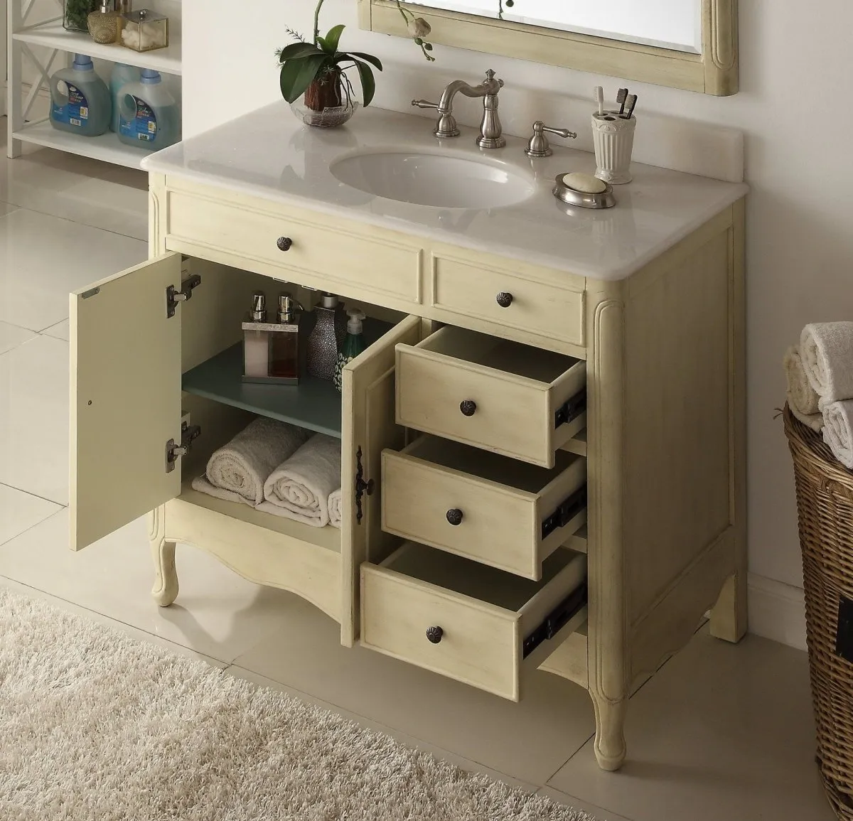 38" Daleville Bathroom Sink Vanity - Benton Collection HF-837WP