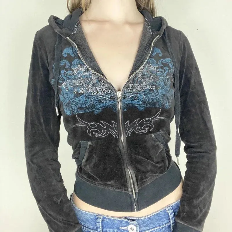 Aesthetic Vintage Grunge Zip Up Hoodie