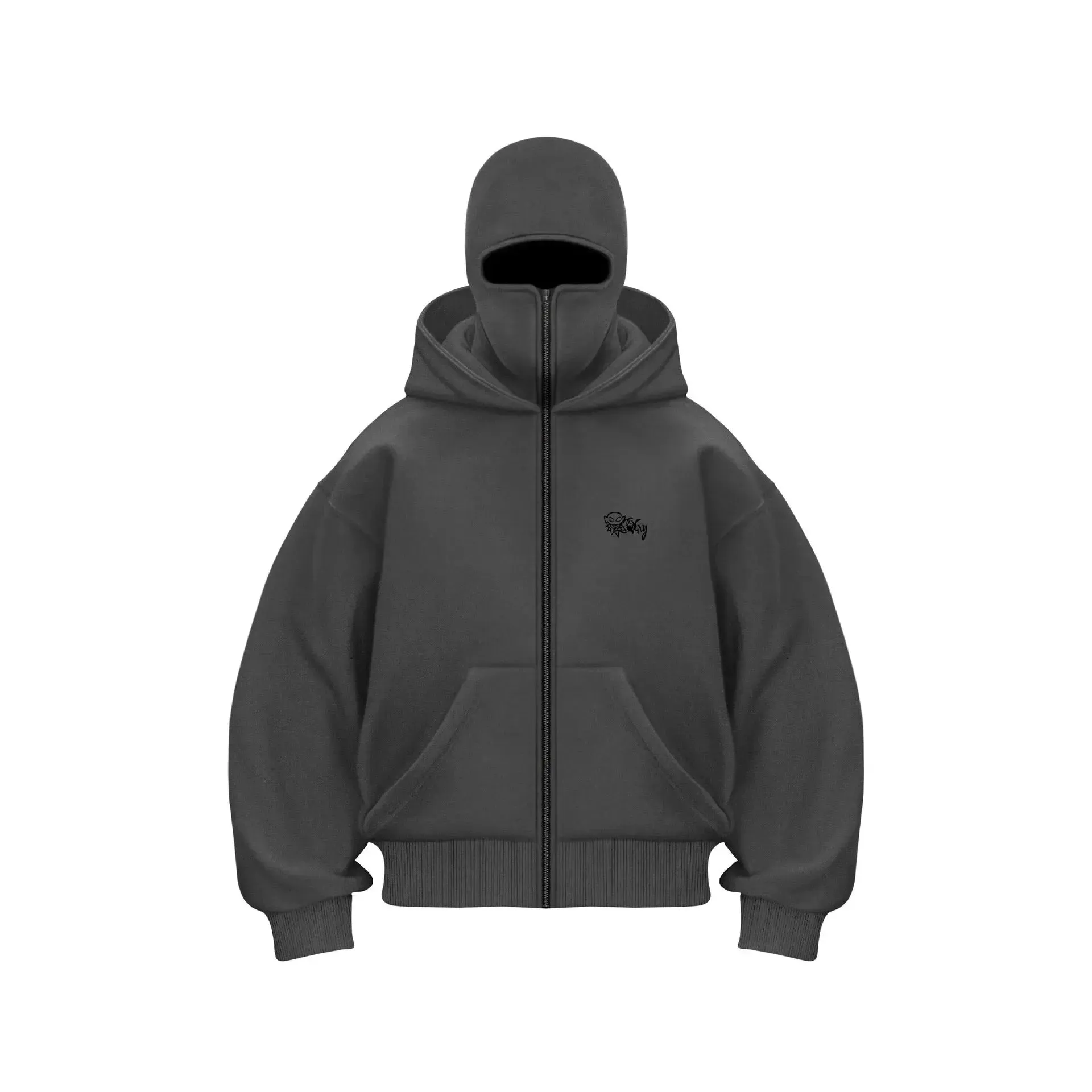 Balaclava Layered Double Zip Hoodie