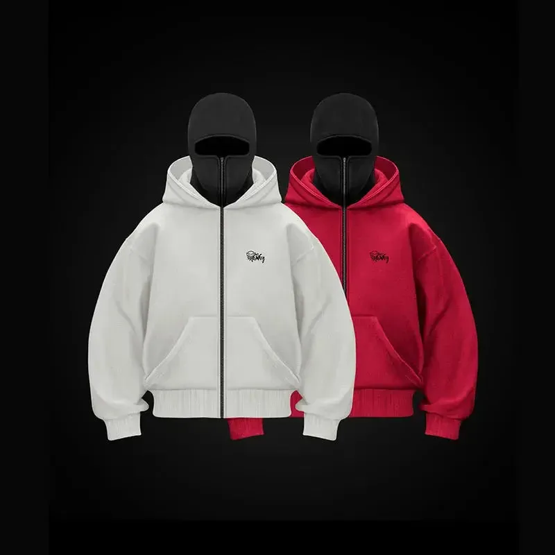 Balaclava Layered Double Zip Hoodie