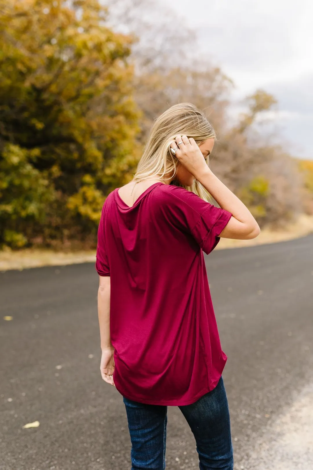 Basically Perfect V-Neck In Burgundy