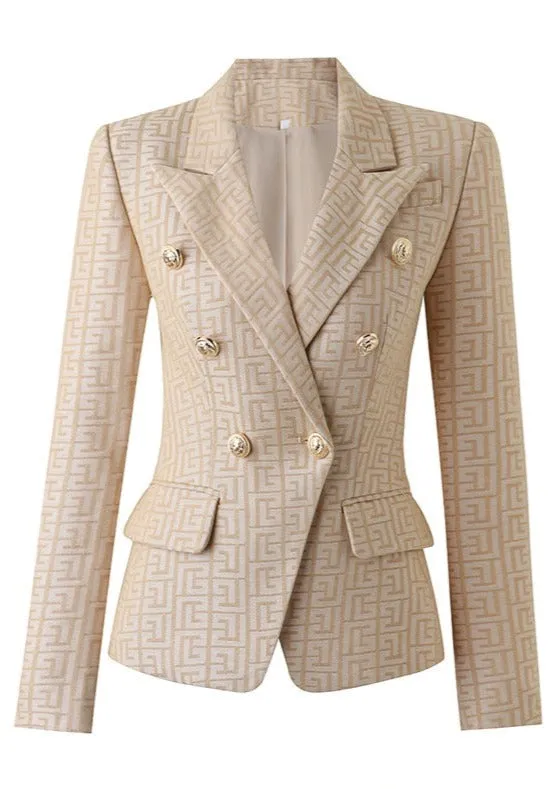 Beige Texture Blazer