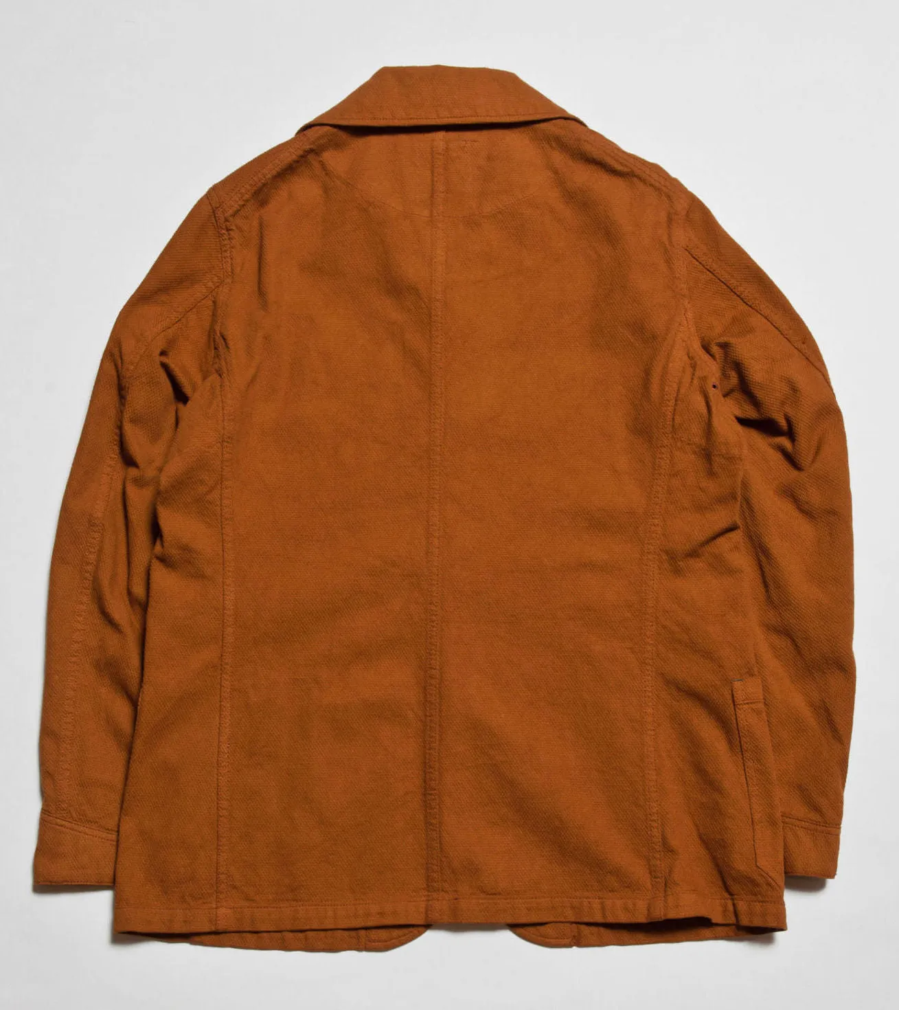 “Birmingham" Cotton Sashiko Coverall Jacket in Brick Overdye