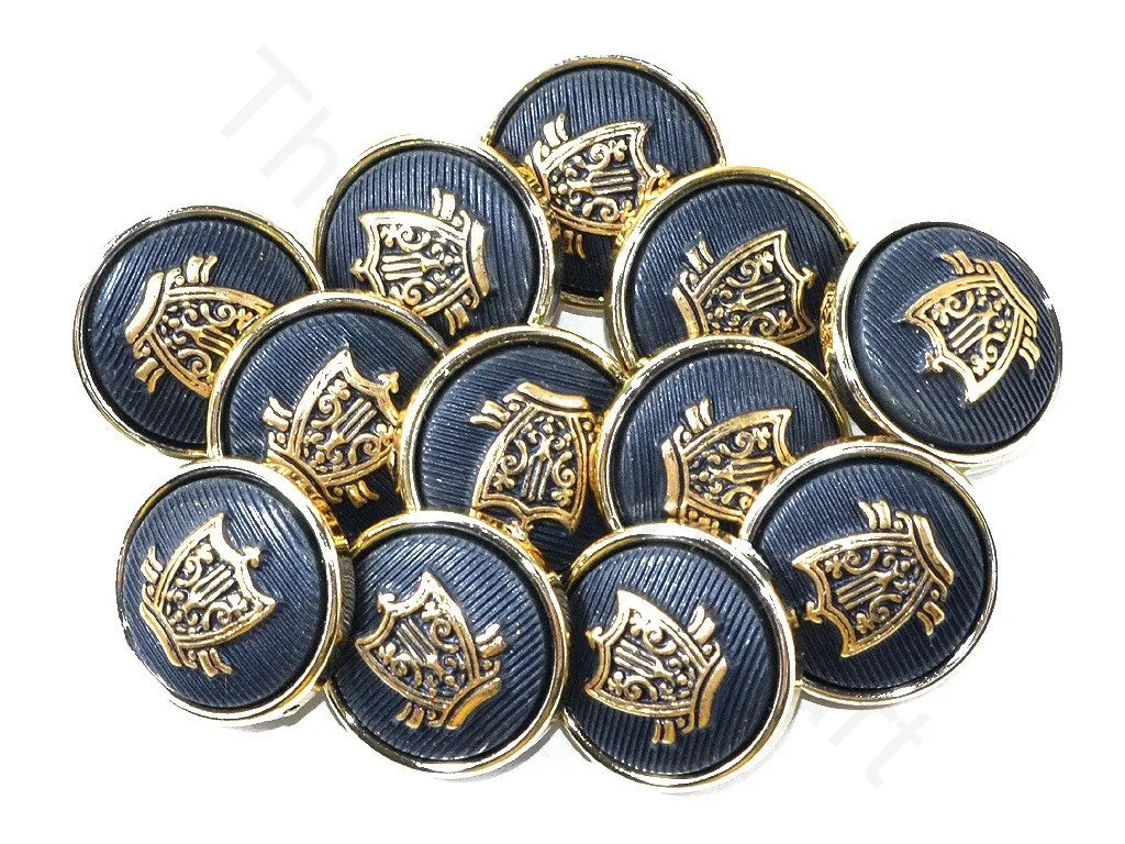 Black Gold Crest Acrylic Coat Buttons