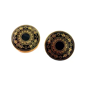 Black Gold Designer Metal Suit Buttons