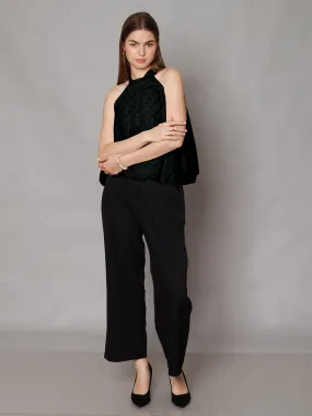 Black Textured Relaxed Fit Top