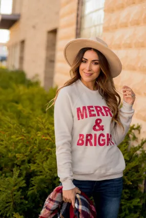 Bold Merry & Bright Graphic Crewneck