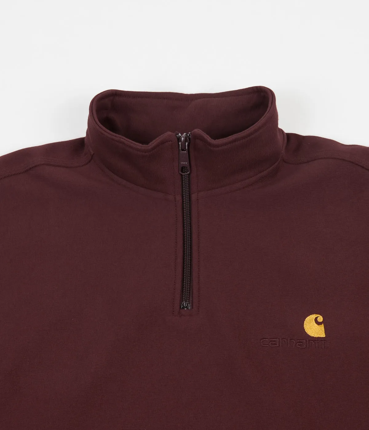 Carhartt Half Zip American Script Sweatshirt - Bordeaux