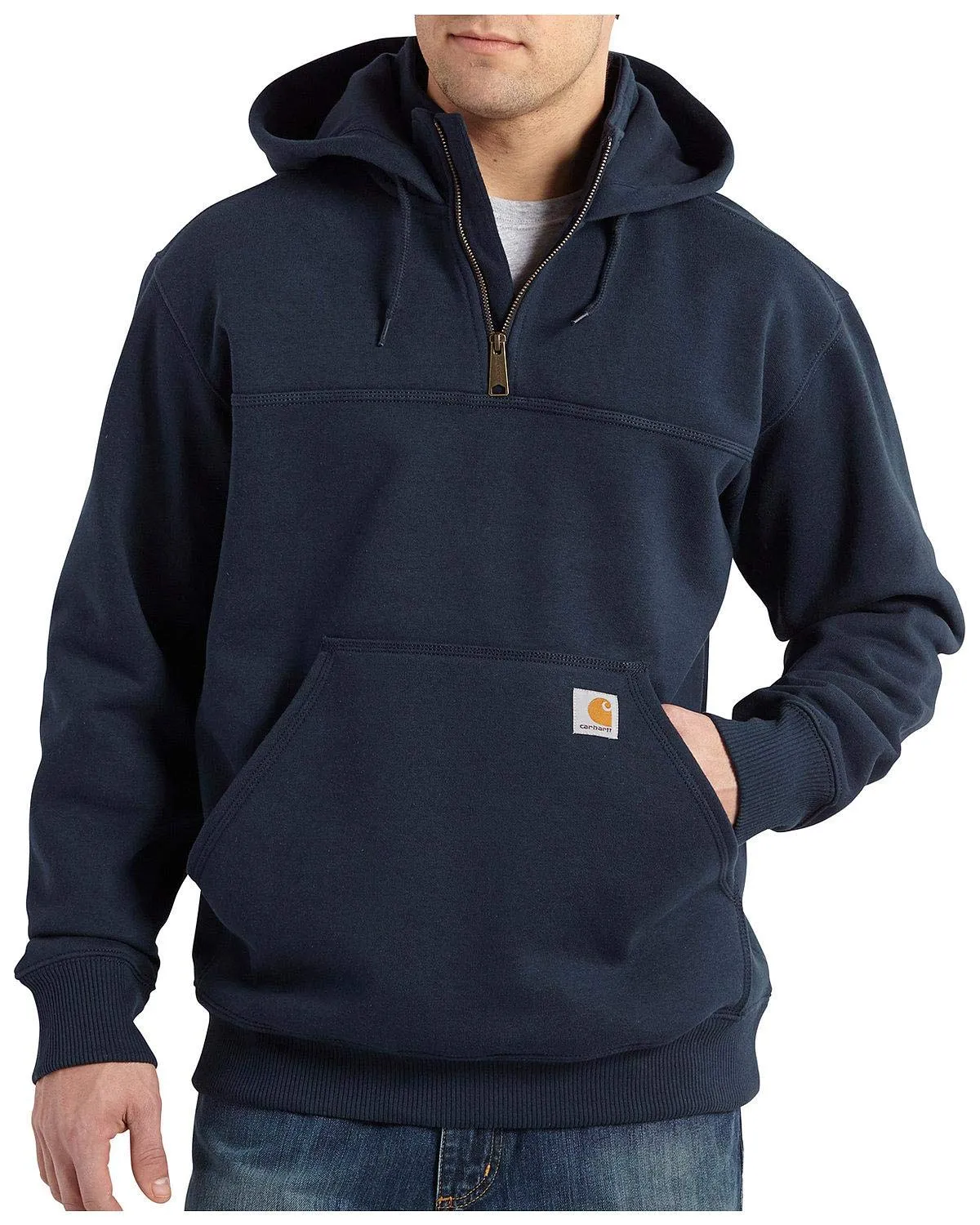 Carhartt Men's Big & Tall Rain Defender Loose Fit Heavyweight Quarter-Zip Sweatshirt, New Navy, 4X-Large