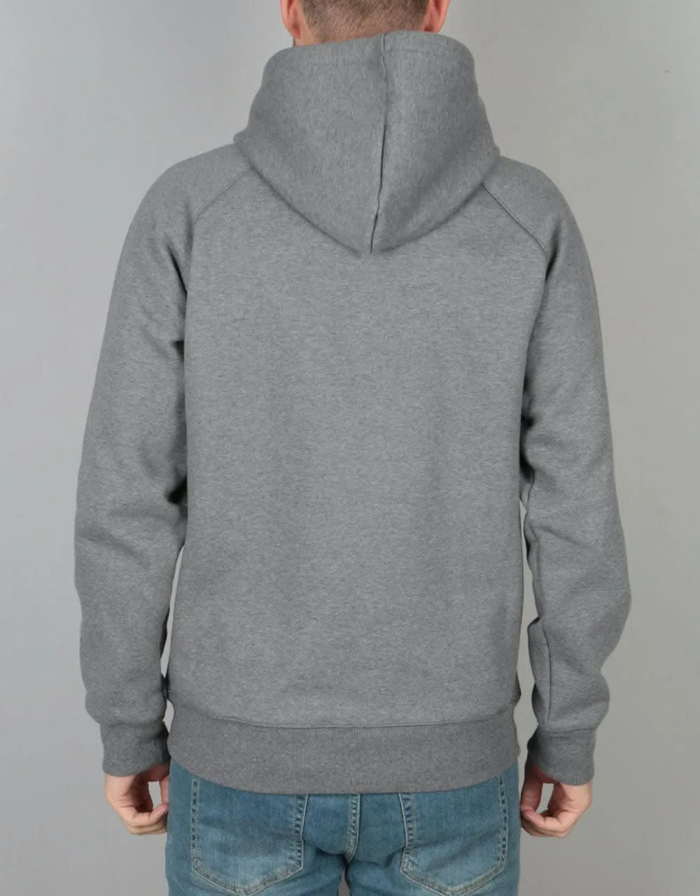 Carhartt WIP Hooded Chase Sweatshirt - Dark Grey Heather/Gold