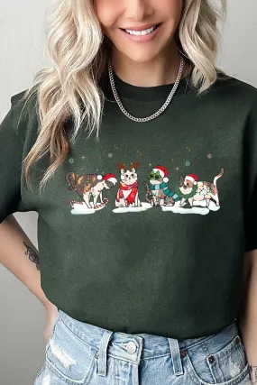 Cat Christmas Short Sleeve Relaxed Fit T-Shirt