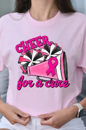 Cheer For A Cure Pink Ribbon Short Sleeve Relaxed Fit T-Shirt