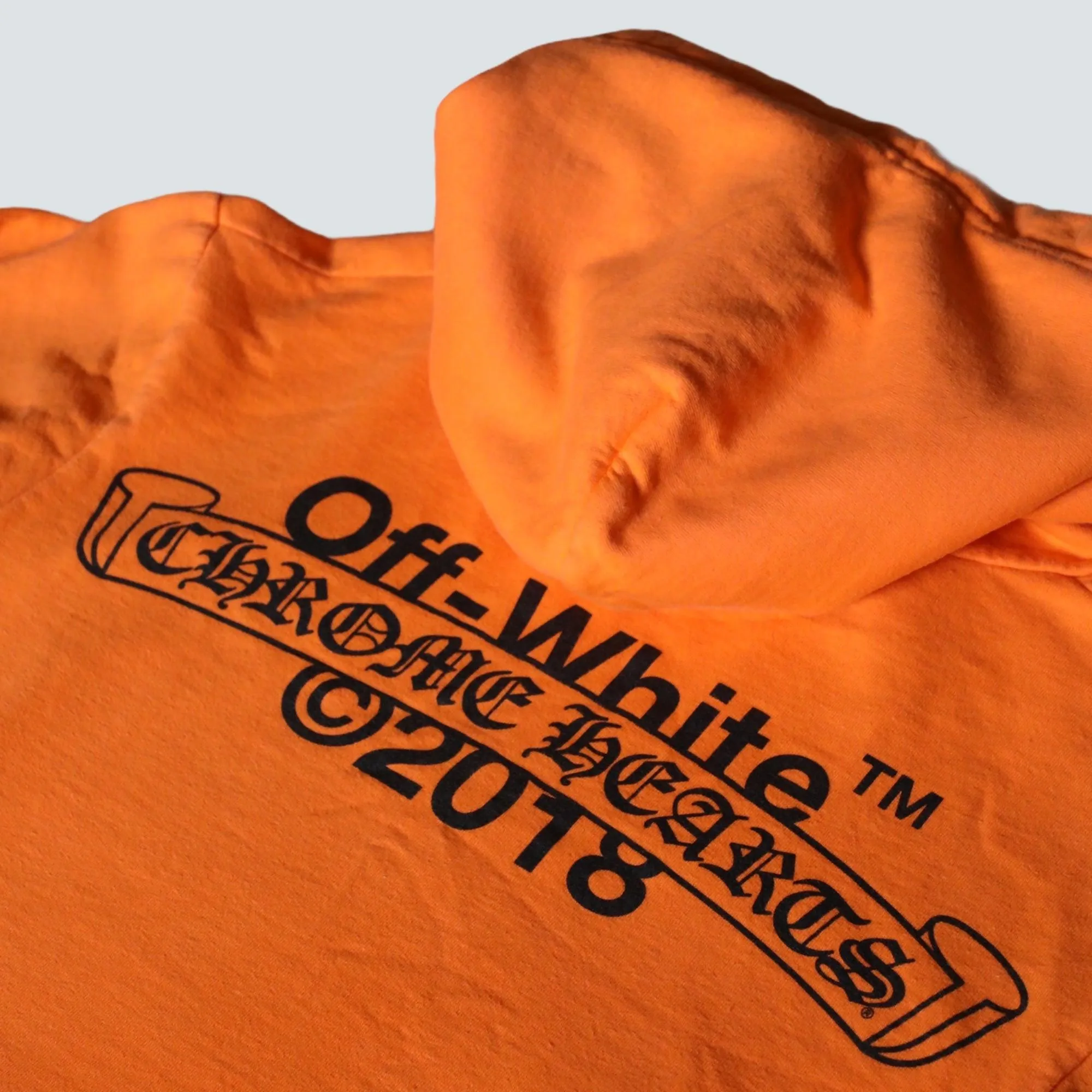 Chrome heats off white orange hoodie (M)