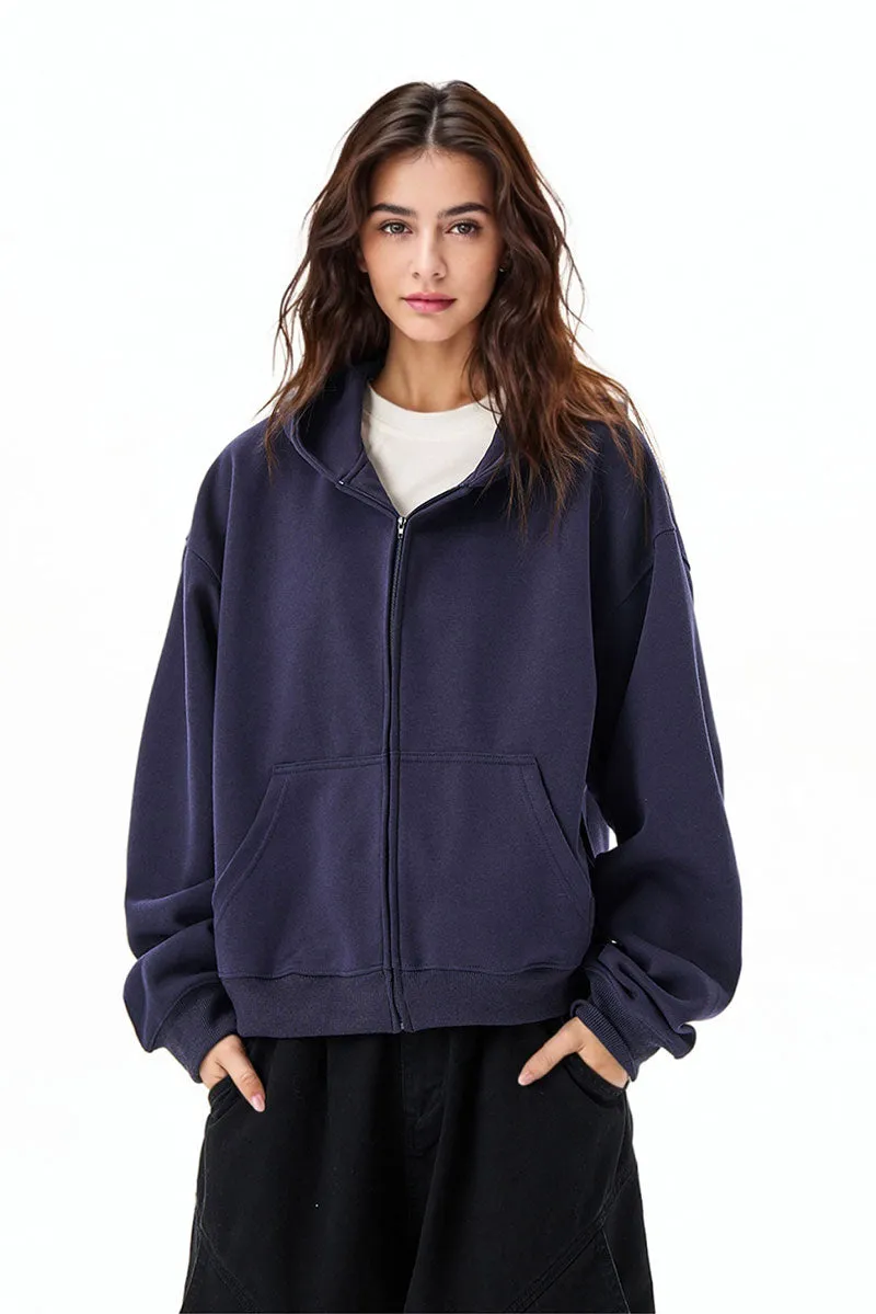 Classic Relaxed Fit Zip-Up Hoodie