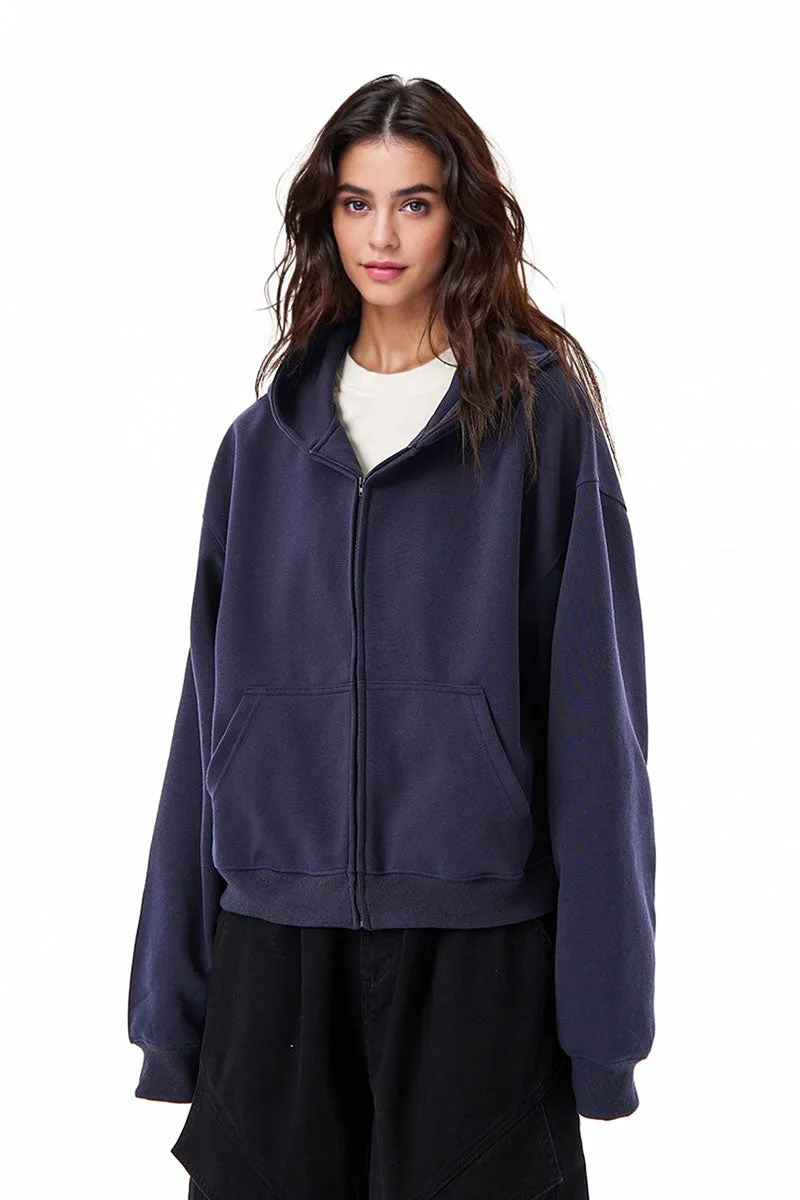 Classic Relaxed Fit Zip-Up Hoodie