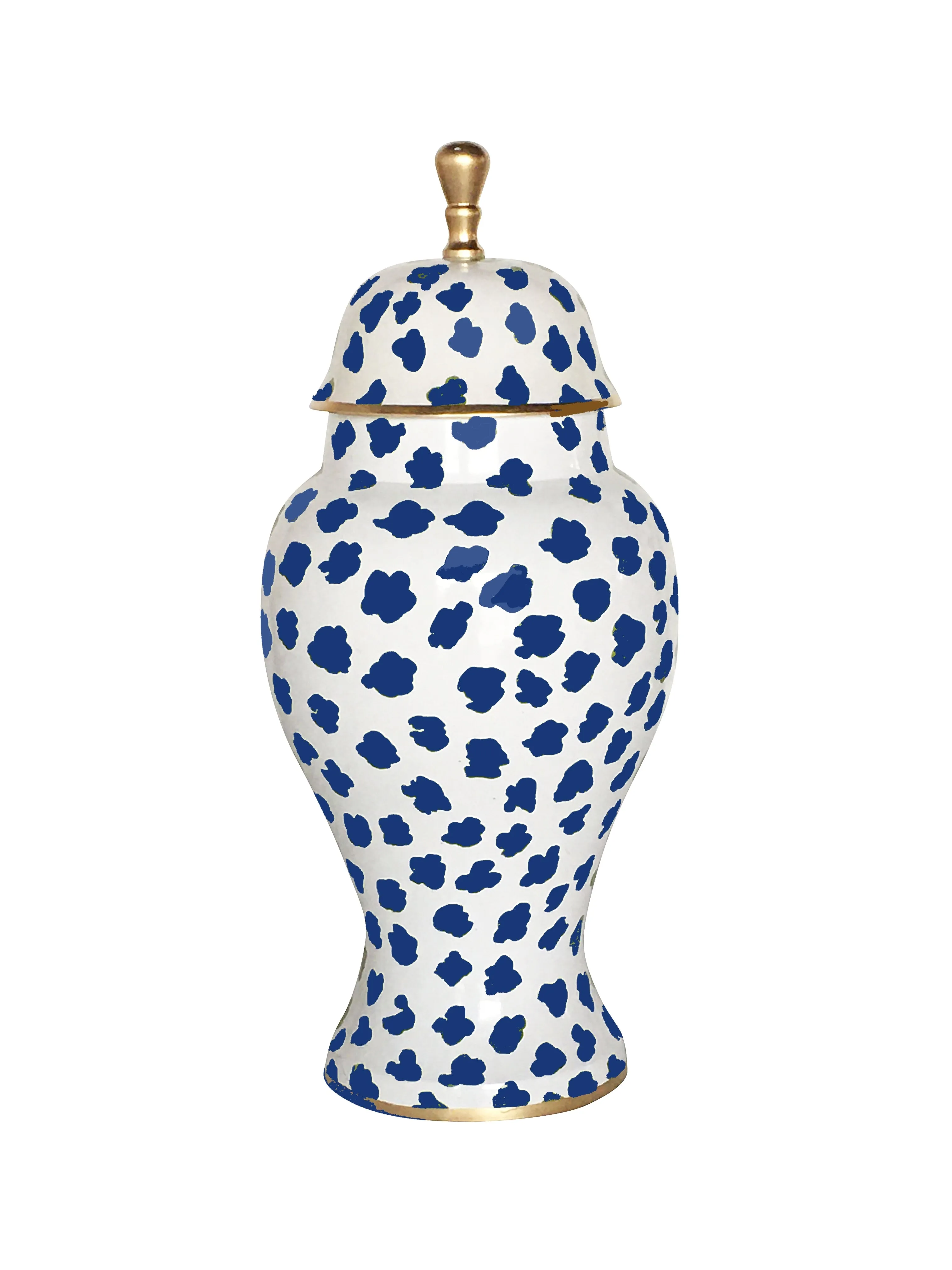 Dana Gibson Navy Fleck Ginger Jar, Small