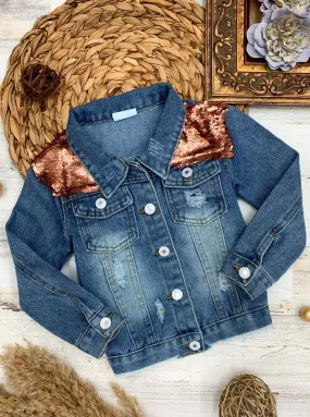 Darling Denim Daze Sequin Shoulder Jacket