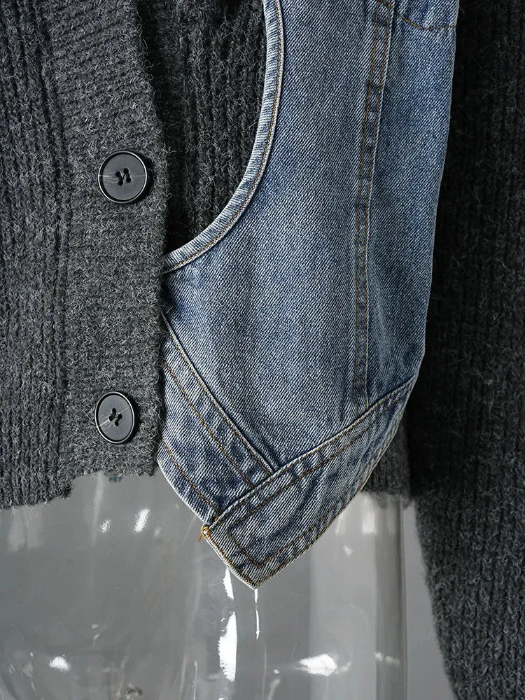 Denim & Knit Hybrid Cardigan-Jacket