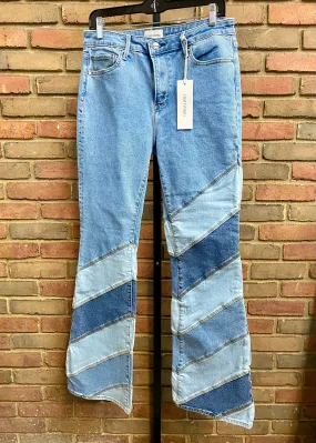 Diagonal Patch Flare Jean #305