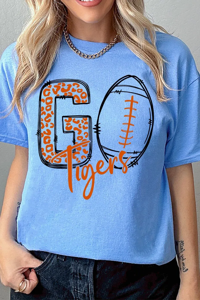 Doodle Go Tigers Orange Short Sleeve Relaxed Fit T-Shirt