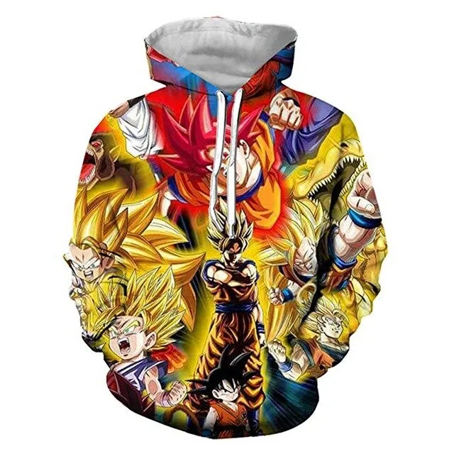 Dragon Ball Z 3D Hoodies Men/Women Pullovers Sweatshirts Strong Goku Print Male Hooded Tracksuits Hoody