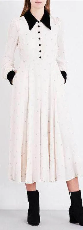 Glitter Star Long-Sleeve Midi Dress