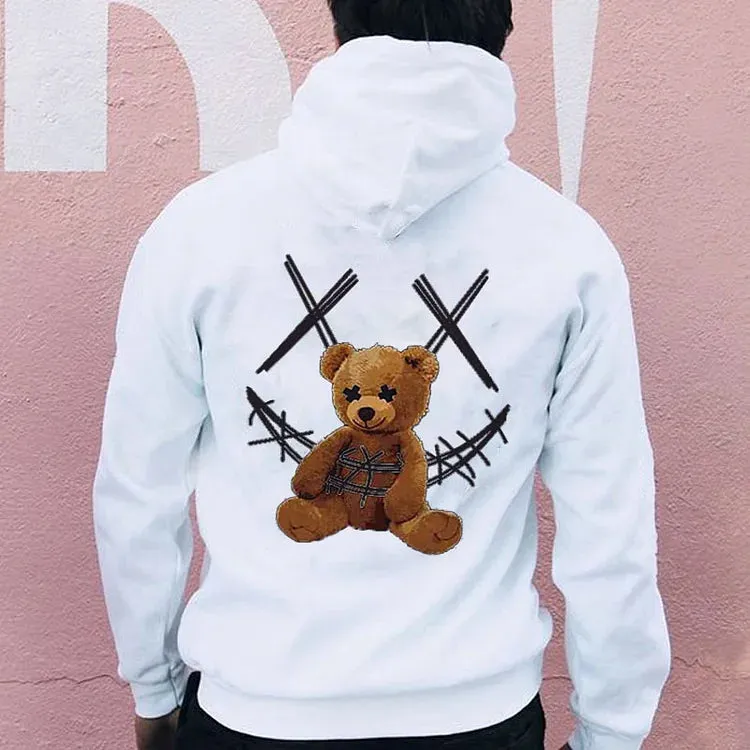 Graphic Bear Print Streetwear Hoodies