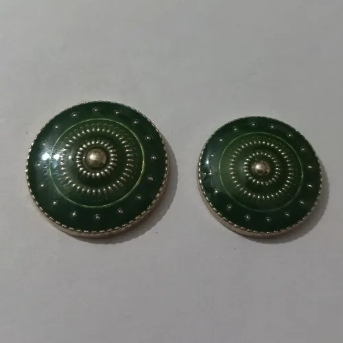 Green Dotted Design Metal Buttons