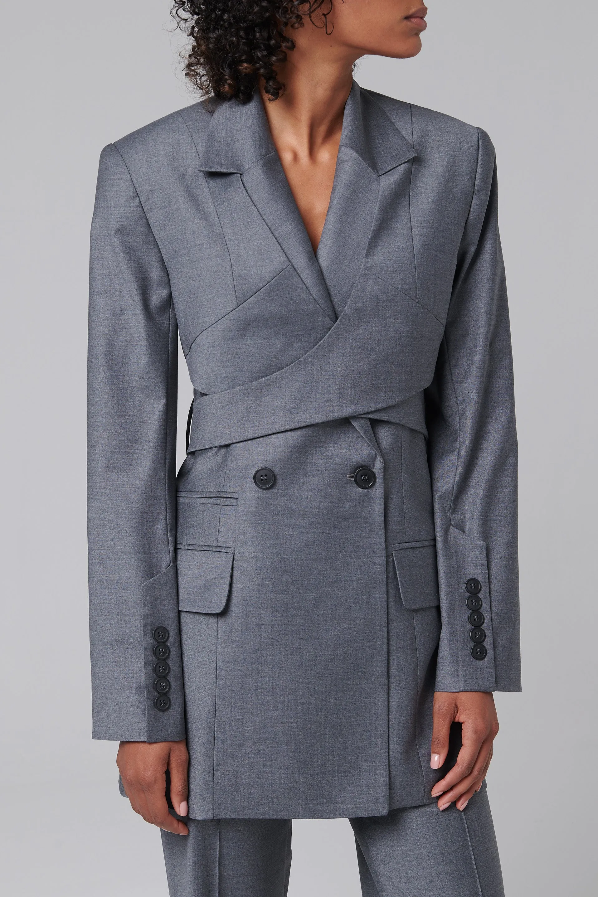 Grey 2-In-1 Layer On Layer Blazer