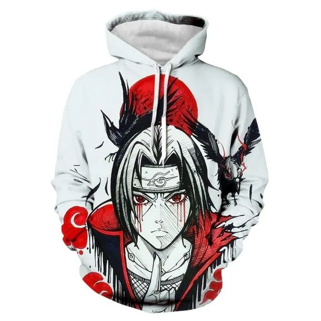 Hoodies Unisex Naruto Harajuku Japanese Anime Uchiha Itachi Printed Men's Hoodie Male Streetwear Fashion Casual sweatshirt Coat