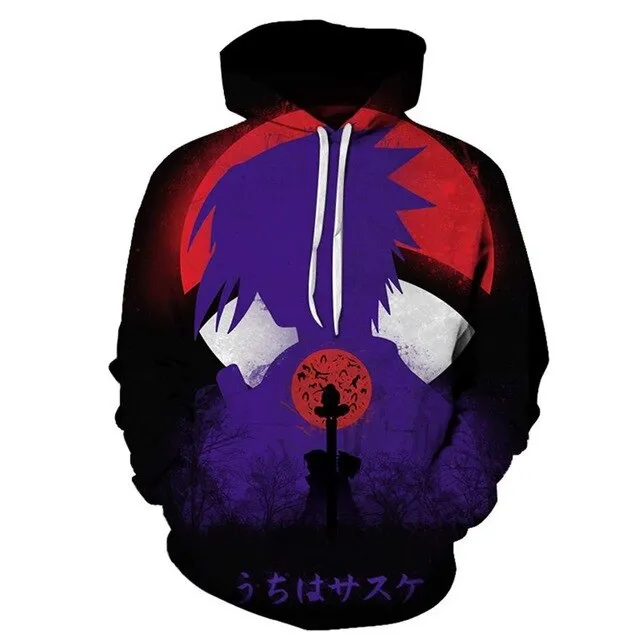 Hoodies Unisex Naruto Harajuku Japanese Anime Uchiha Itachi Printed Men's Hoodie Male Streetwear Fashion Casual sweatshirt Coat