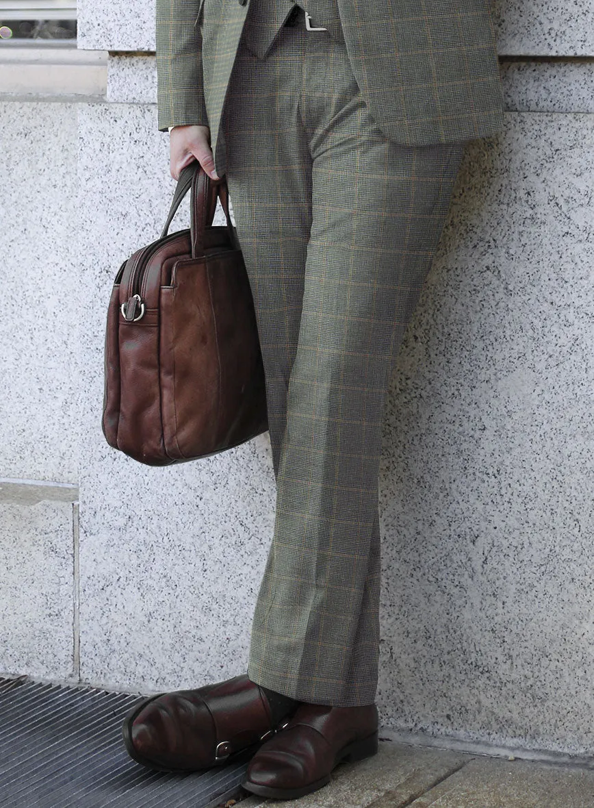 Italian Murano Sero Houndstooth Wool Linen Silk Pants