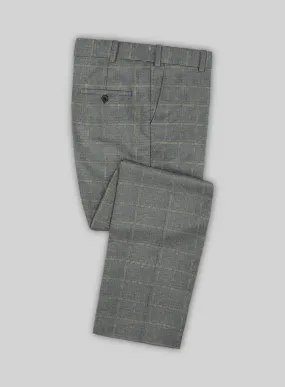 Italian Murano Sero Houndstooth Wool Linen Silk Pants