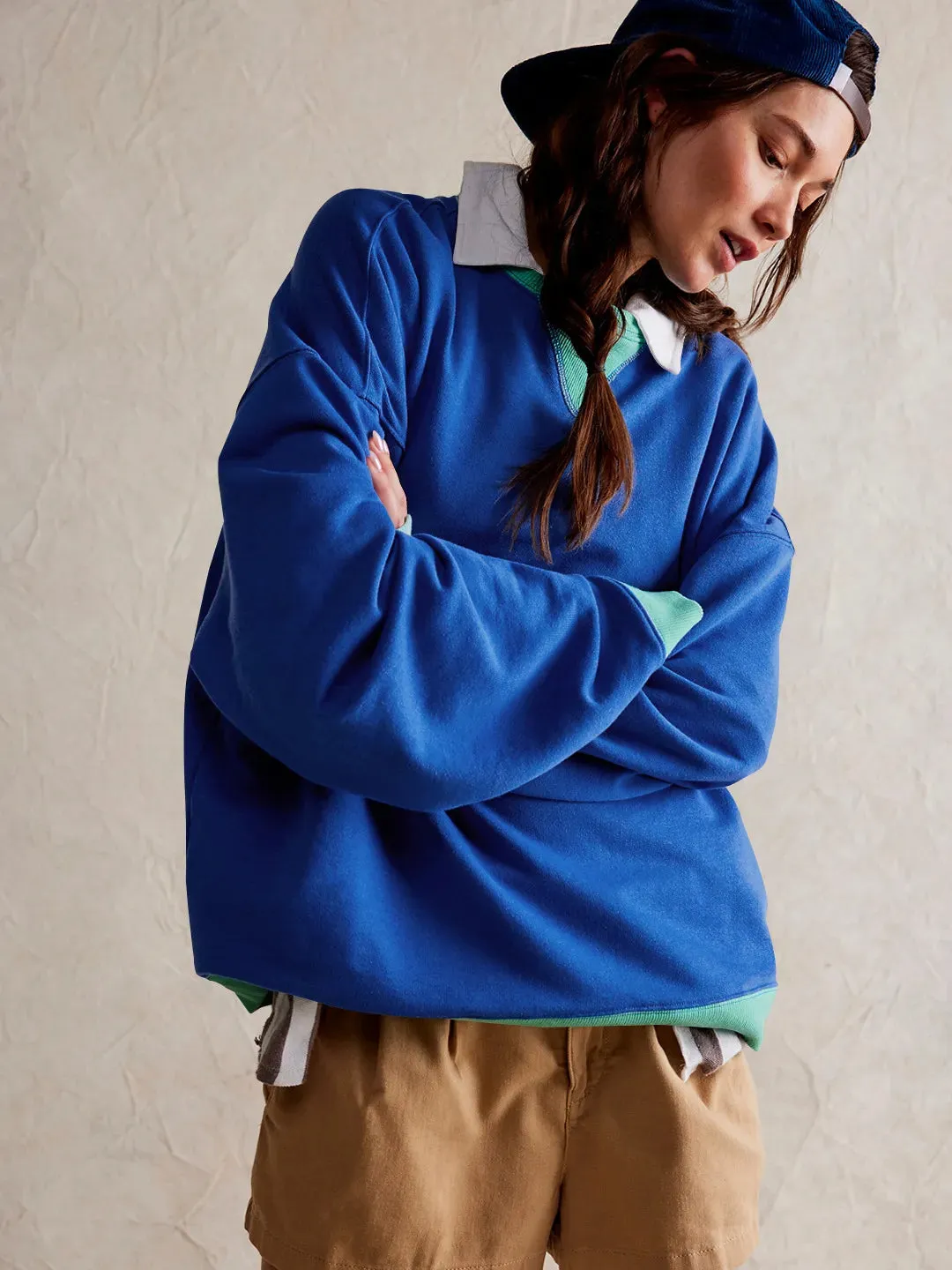 Ivyshape | Colorful Sweatpullover with Lantern Sleeves Casual