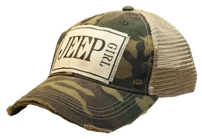 Jeep Girl Distressed Trucker Cap