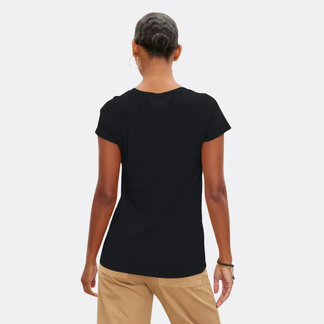 Jilian Original Slub V-Neck Tee (Black)