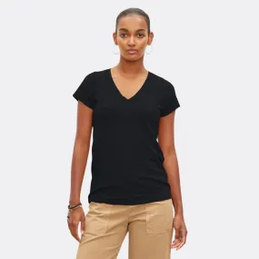 Jilian Original Slub V-Neck Tee (Black)