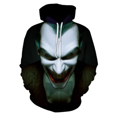 joker 3D Print Sweatshirt Hoodies Men and women Hip Hop Funny Autumn Streetwear Hoodies Sweatshirt For Couples Clothes