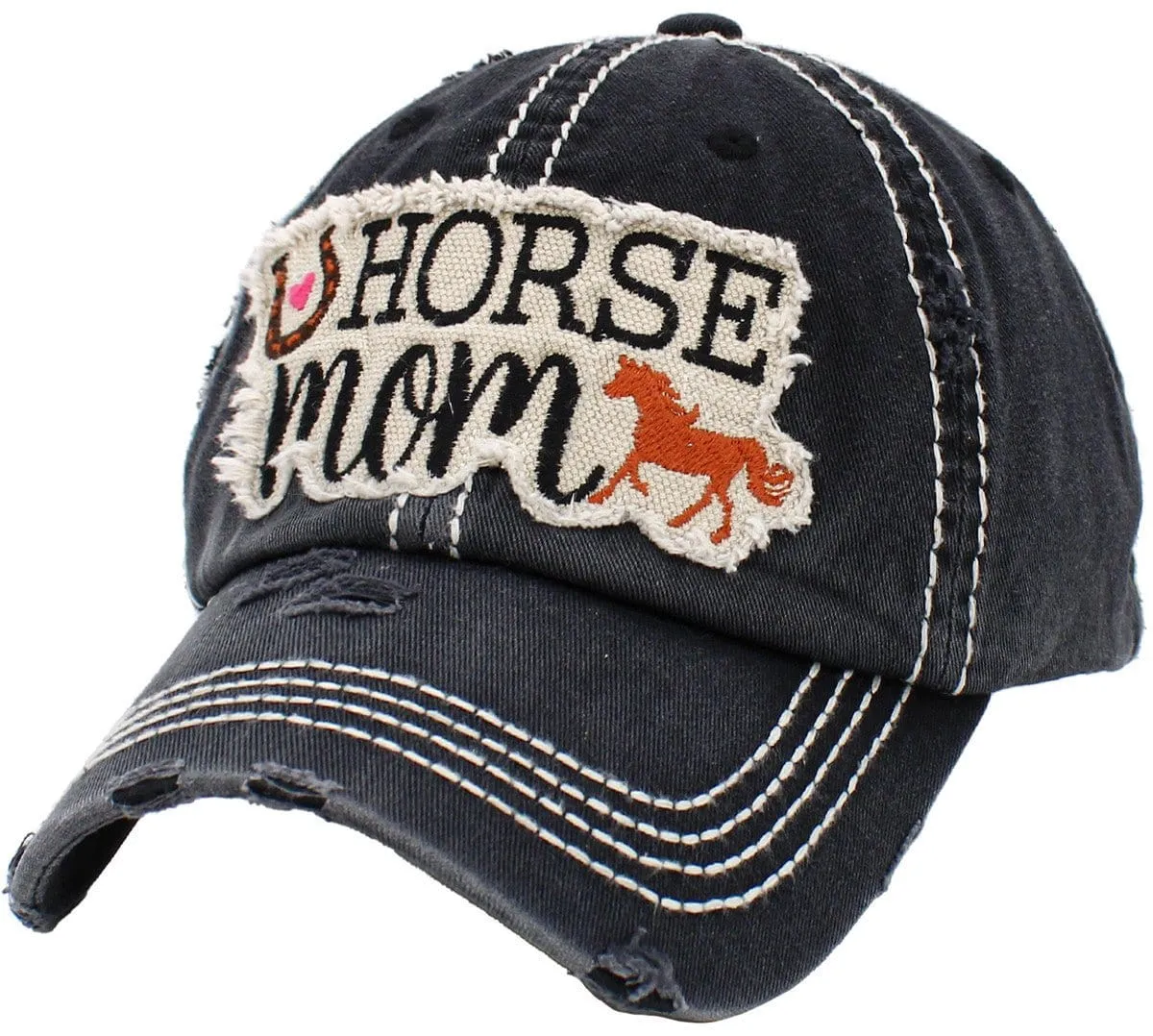 KBV1291 "Horse Mom" Washed vintage Ballcap