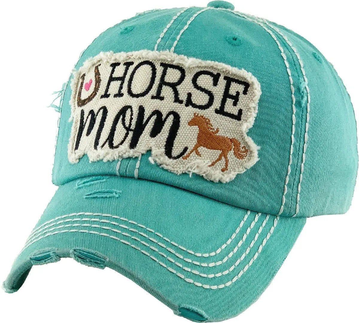 KBV1291 "Horse Mom" Washed vintage Ballcap