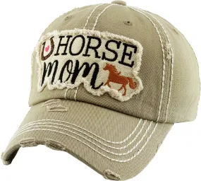 KBV1291 "Horse Mom" Washed vintage Ballcap