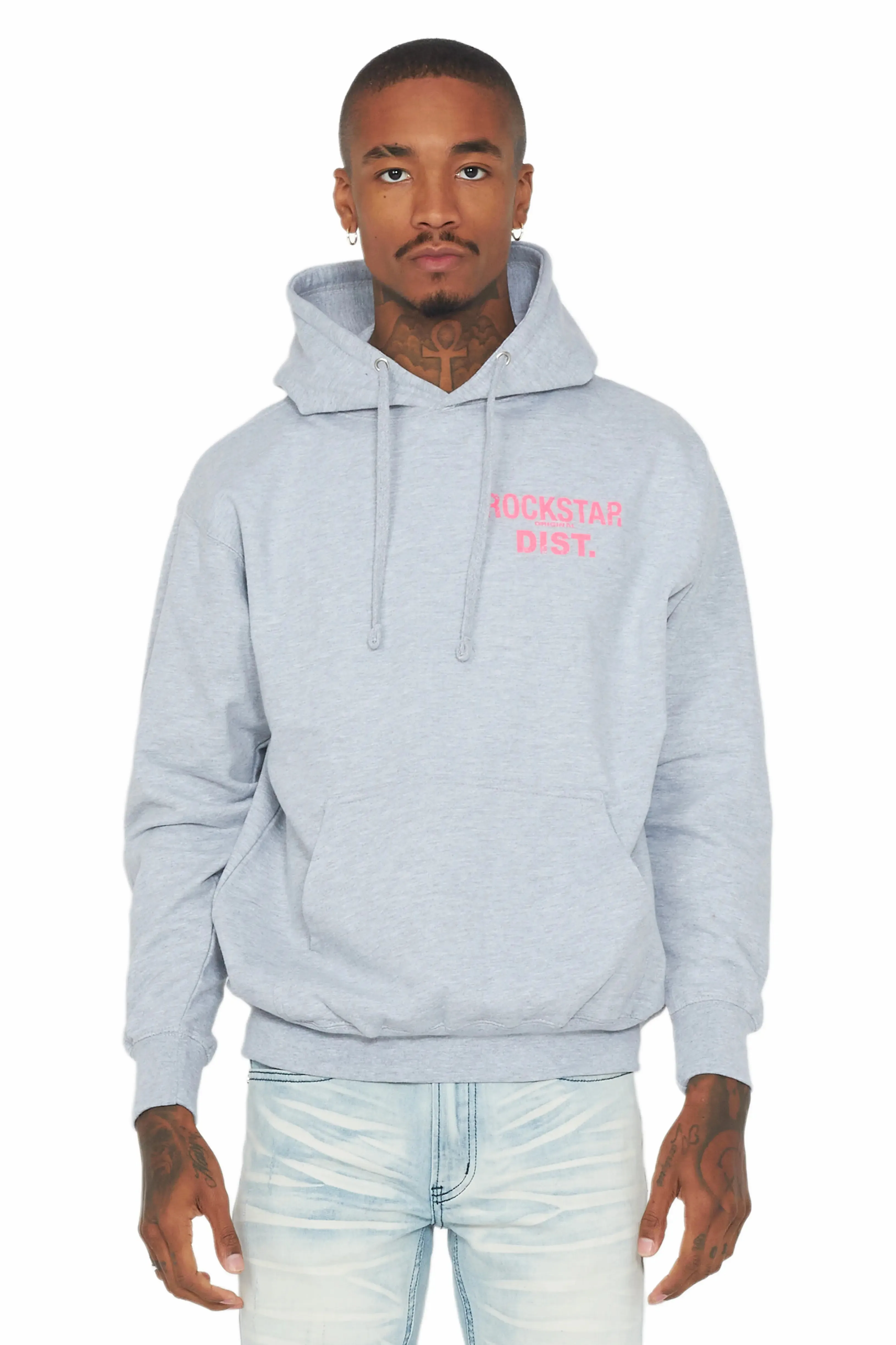 Lake Grey/Pink Graphic Hoodie