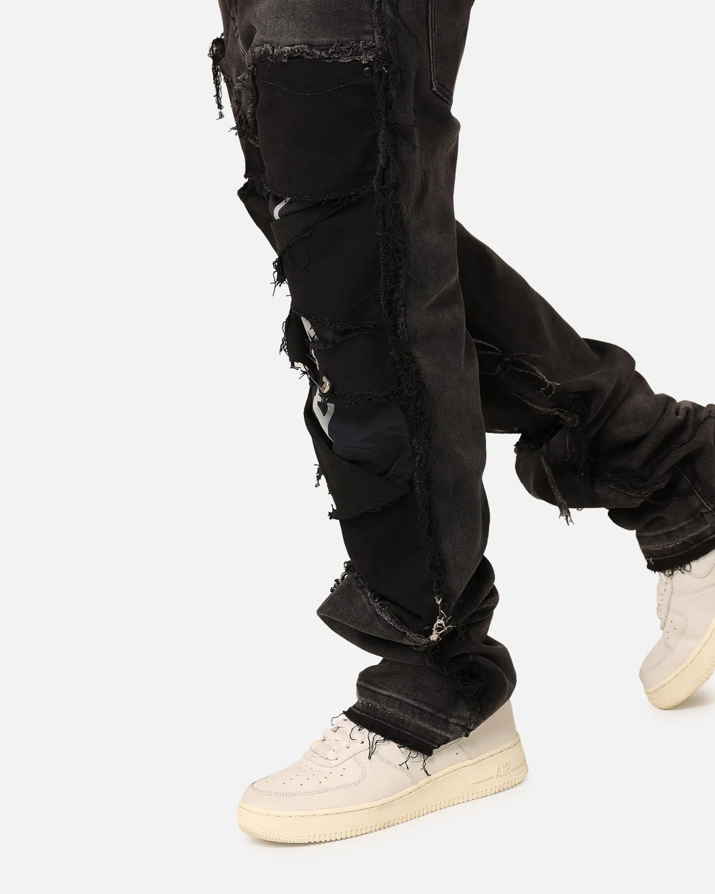 Lifted Anchors "Rem" Quilted Carpenter Denim Jeans Black Rinse