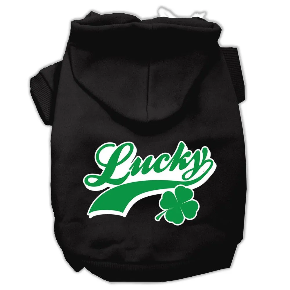 Lucky Swoosh Screen Print Pet Hoodies Black Size XXXL (20)