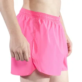 Men's Solid 3" Half Split Trainer Shorts - Hot Pink