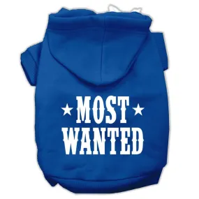 Most Wanted Screen Print Pet Hoodies Blue Size XXXL (20)