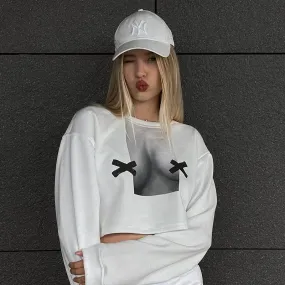 No Nipples Crop Sweatshirt